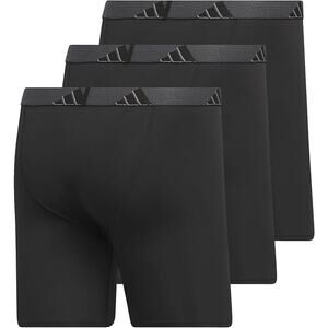 New 3 Pack Adidas Mens XL Black Quick Dry Microfiber Boxer Briefs Underwear